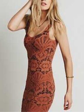 Free People Medallion Lace-Pattern Mini Dress! So flattering. Size XS/S